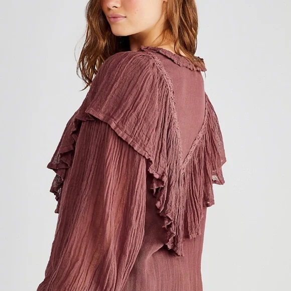 LAST CALL Jen's Pirate Booty for Free People Merlot Alta Top NWT Size Large - Picture 5 of 7